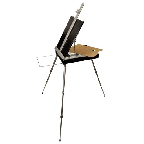 us art supply medium field aluminum metal box artist easel|box easel book stand.